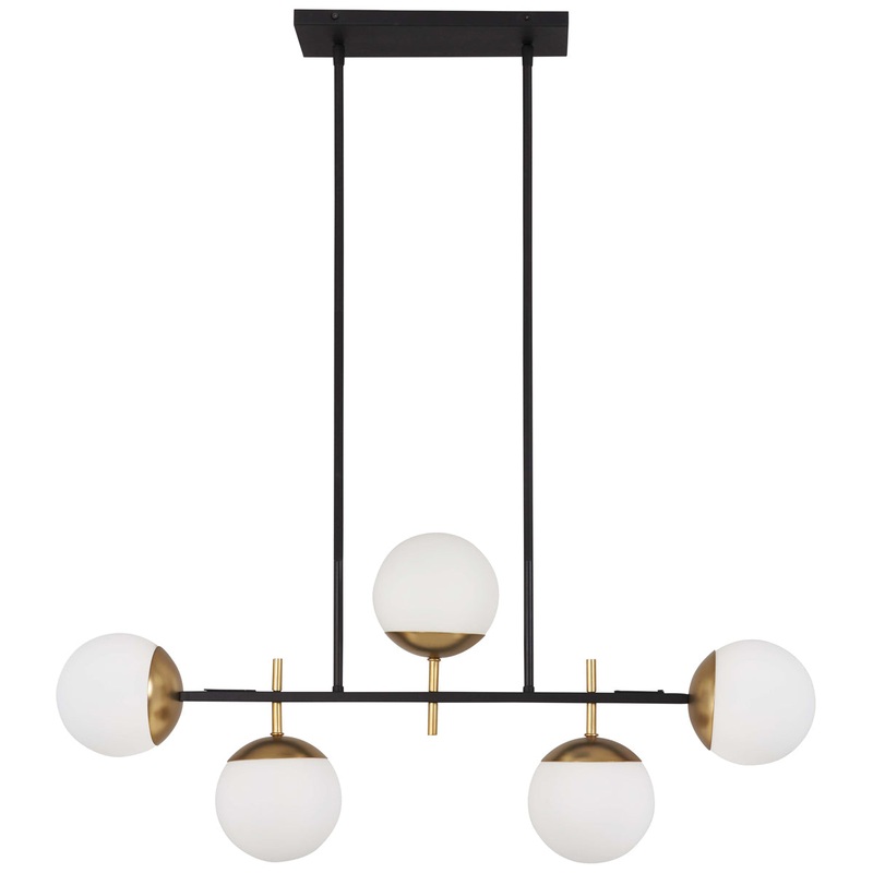 Alluria 5-Light Island-Light in Weathered Black & Autumn Gold