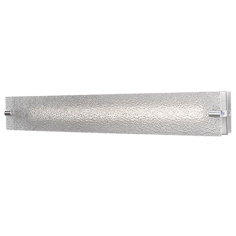 Blaze Flat Panel Water Glass LED Vanity Light in Brushed Nickel