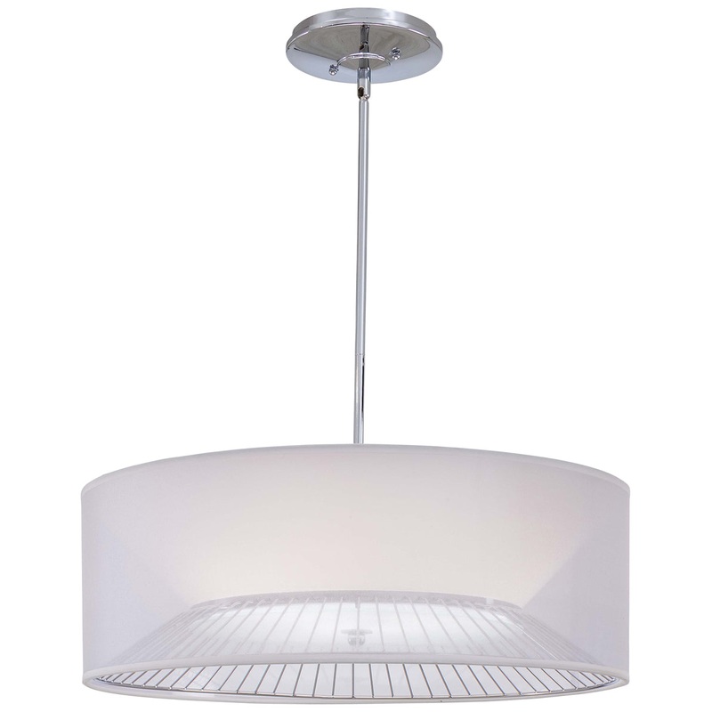 Bridge 3-Light Drum Pendant in Chrome