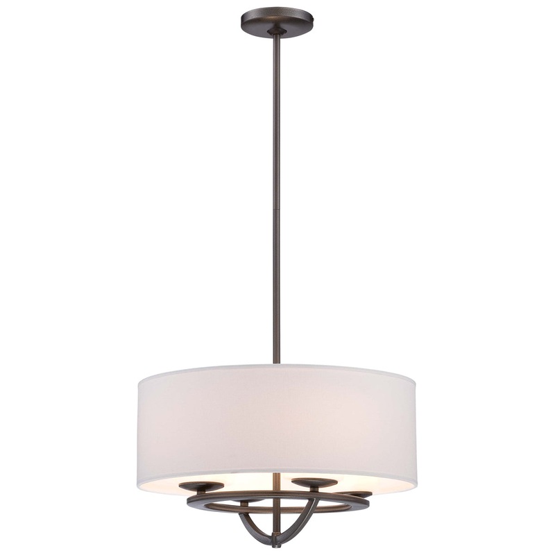 Circuit 4-Light Drum Pendant in Smoked Iron