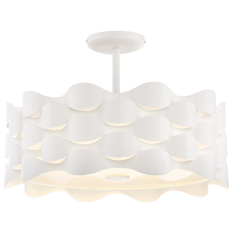 Coastal Current LED Semi Flush in Sand White