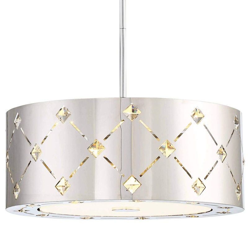 Crowned LED Pendant (Convertible To Semi Flush) in Chrome