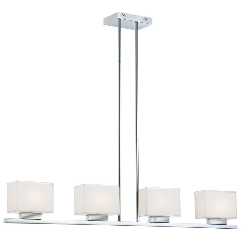 Cubism 4-Light Island-Light in Chrome