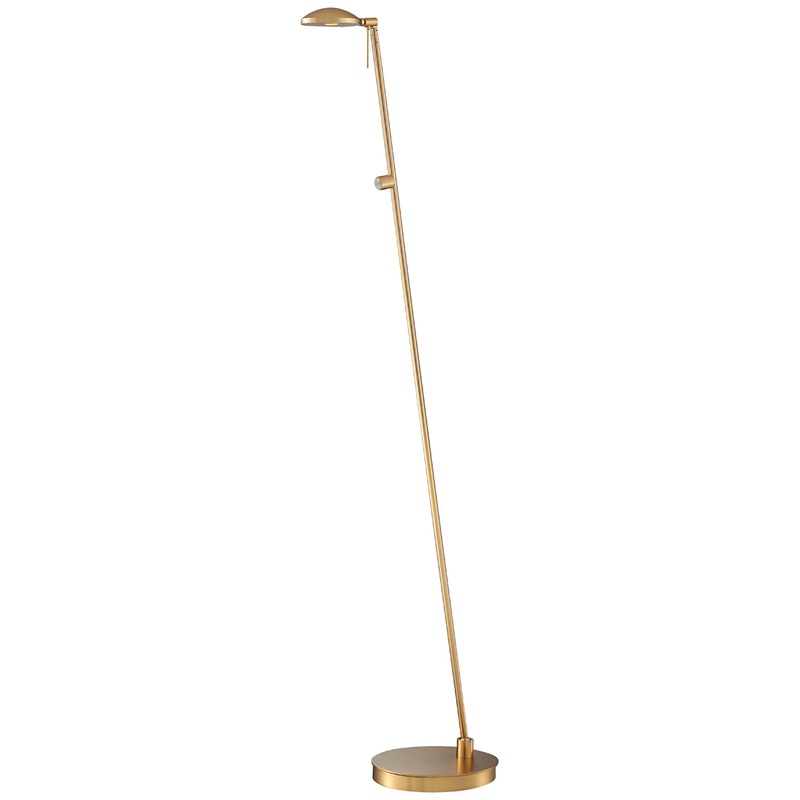 George's Reading Room 1-Light LED Floor Lamp in Honey Gold