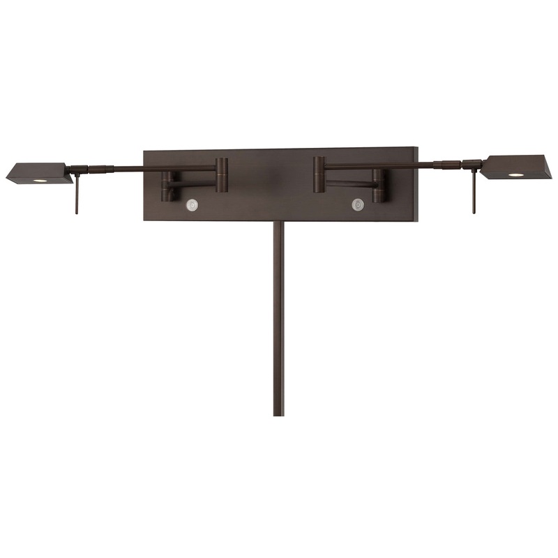 George's Reading Room 2-Light LED Swing Arm Wall Lamp in Copper Bronze Patina