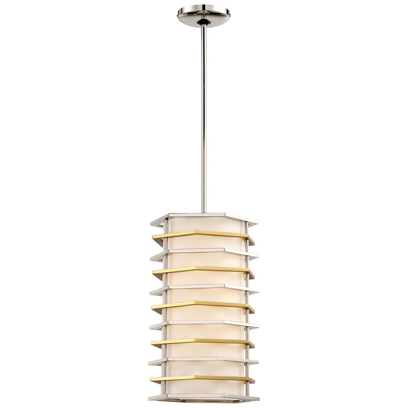 Levels LED Mini Pendant in Polished Nickel & Honey Gold