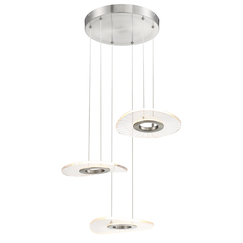 Light Ray LED Pendant-Light in Brushed Nickel