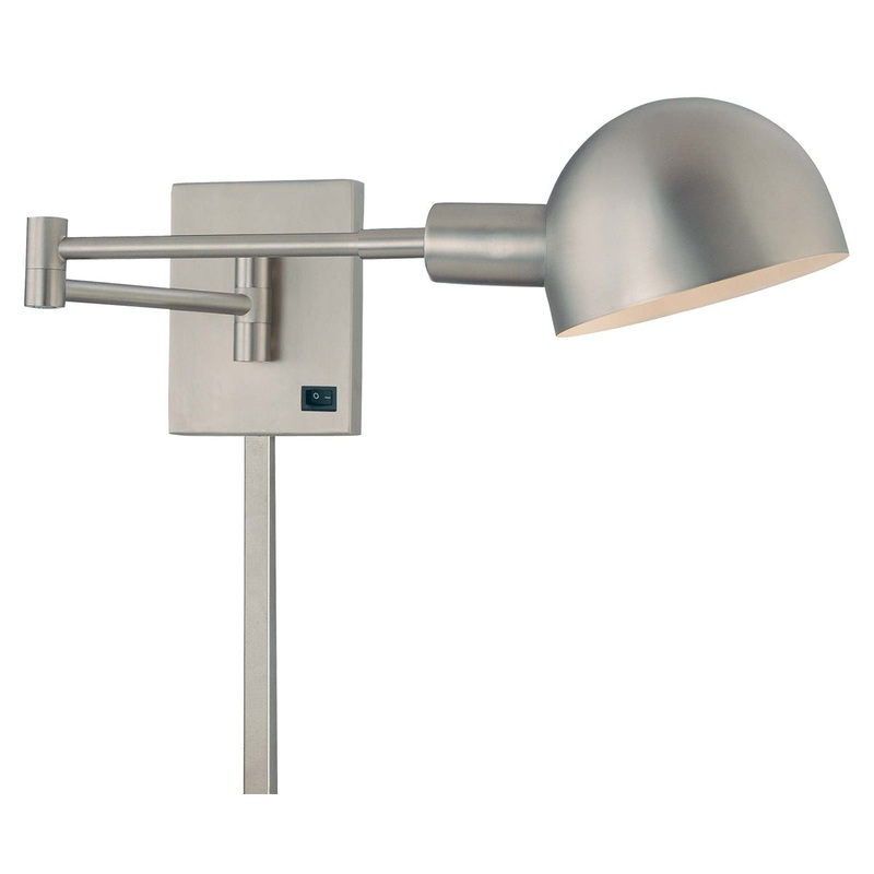 P3 1-Light Swing Arm Wall Sconce in Matte Brushed Nickel