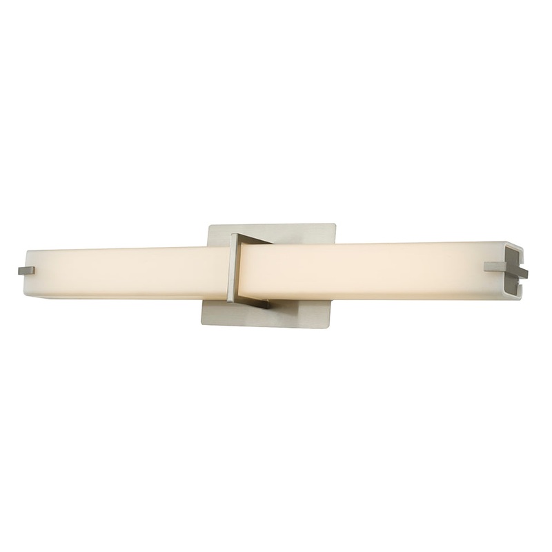 Squire 26" Vertical Or Horizontal Mount Square Glass Vanity Light in Brushed Nickel