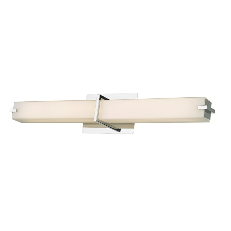 Squire 26" Vertical Or Horizontal Mount Square Glass Vanity Light in Chrome
