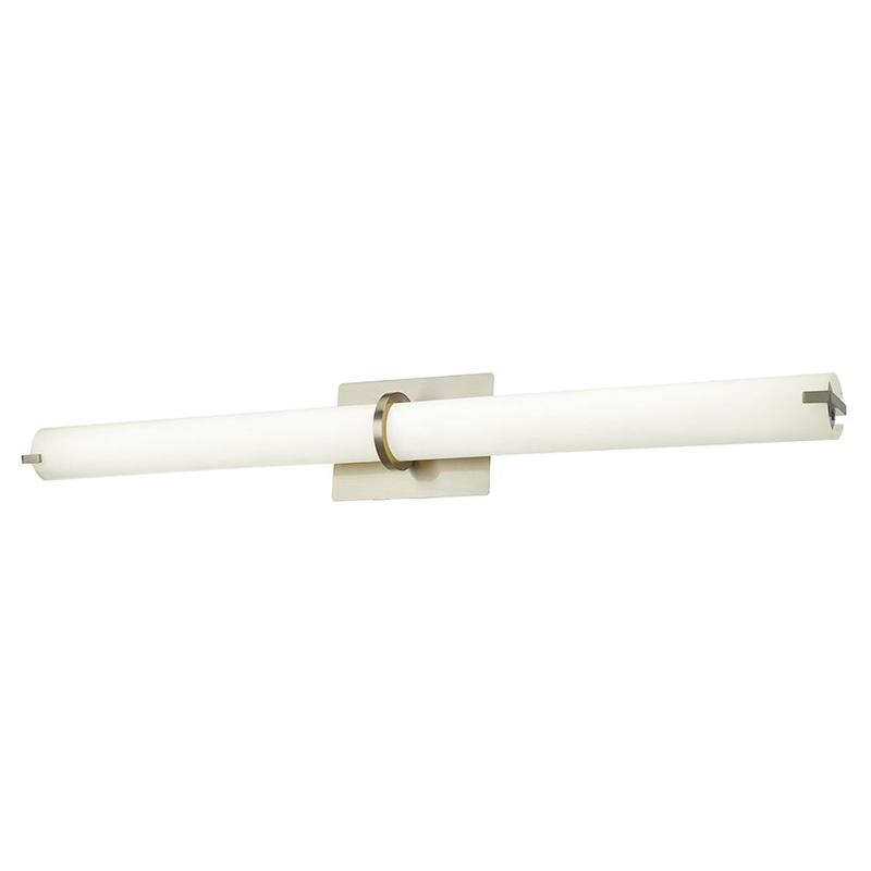 Squire 28" Vertical Or Horizontal Mount Round Glass Vanity Light in Brushed Nickel