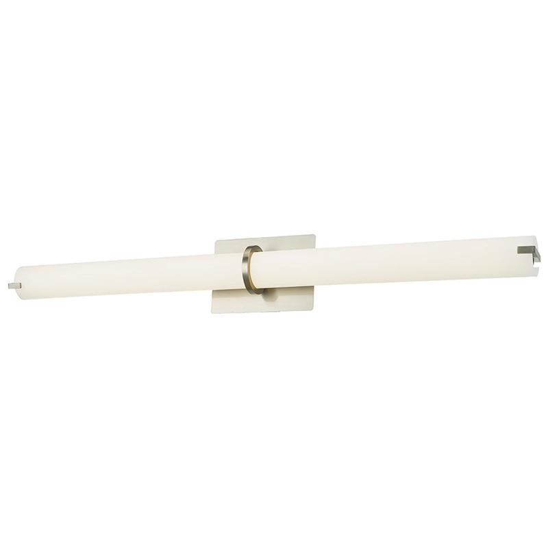 Squire 38" Vertical Or Horizontal Mount Round Glass Vanity Light in Brushed Nickel