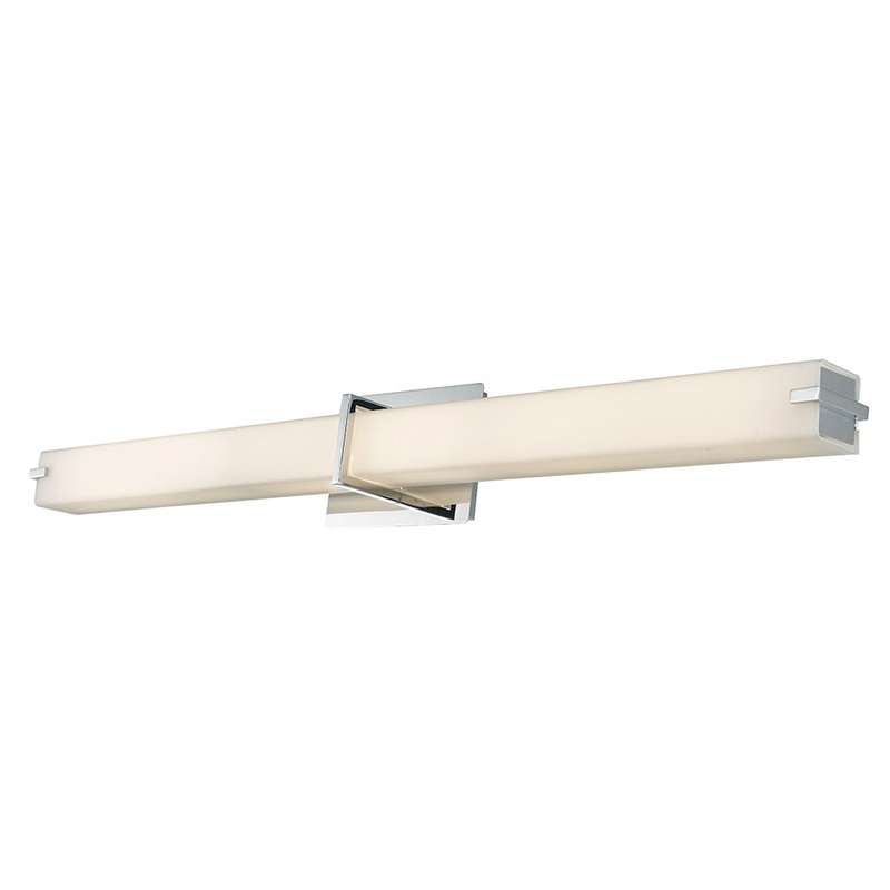 Squire 38" Vertical Or Horizontal Mount Square Glass Vanity Light in Chrome
