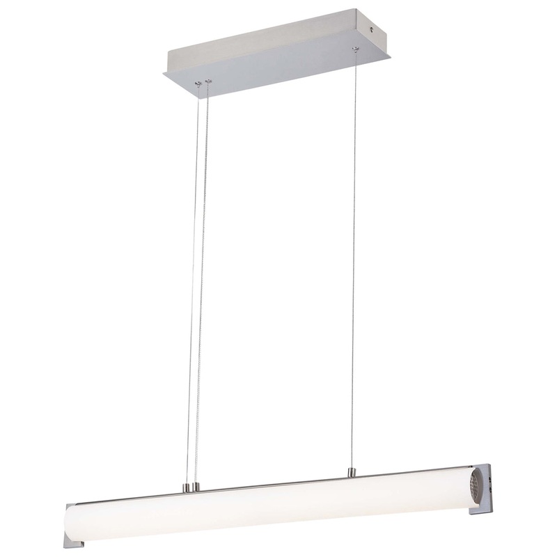 Tube Island-Light in Brushed Nickel