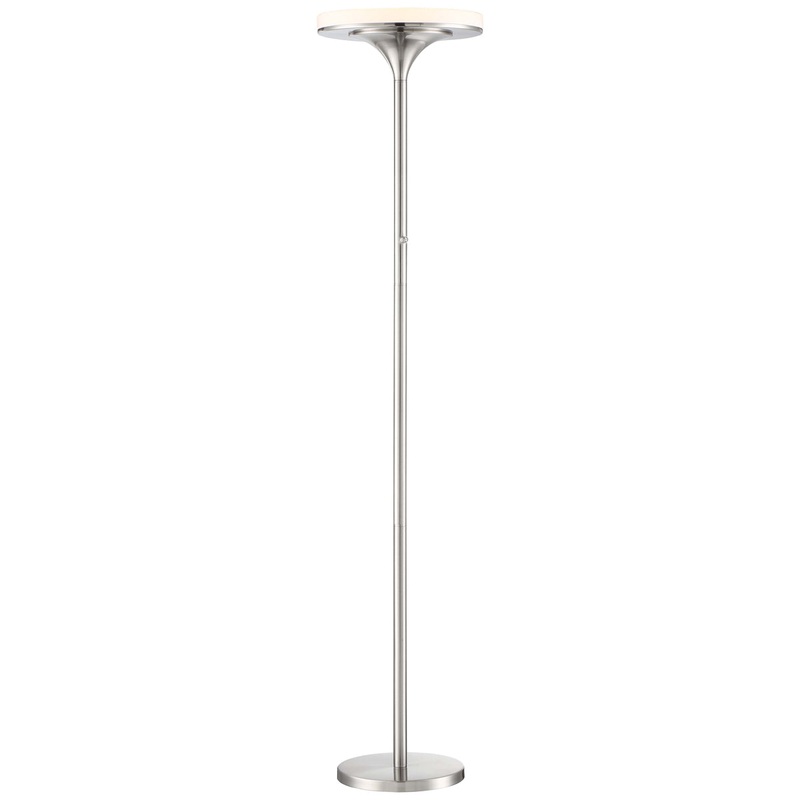 U.H.O. LED Torchiere in Brushed Nickel
