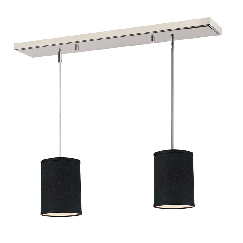 Albion 2-Light Billiard with Black Fabric Shade (Squared Canopy)