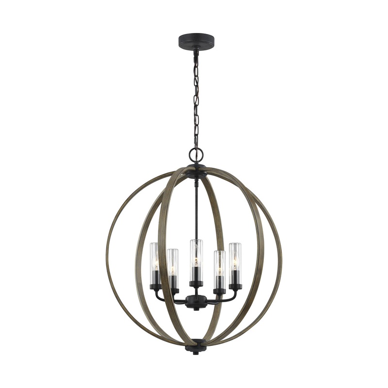 Allier Outdoor Lighting in Weathered Oak Wood/Antique Forged Iron