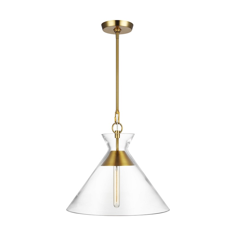 Atlantic 1-Light Pendant in Burnished Brass