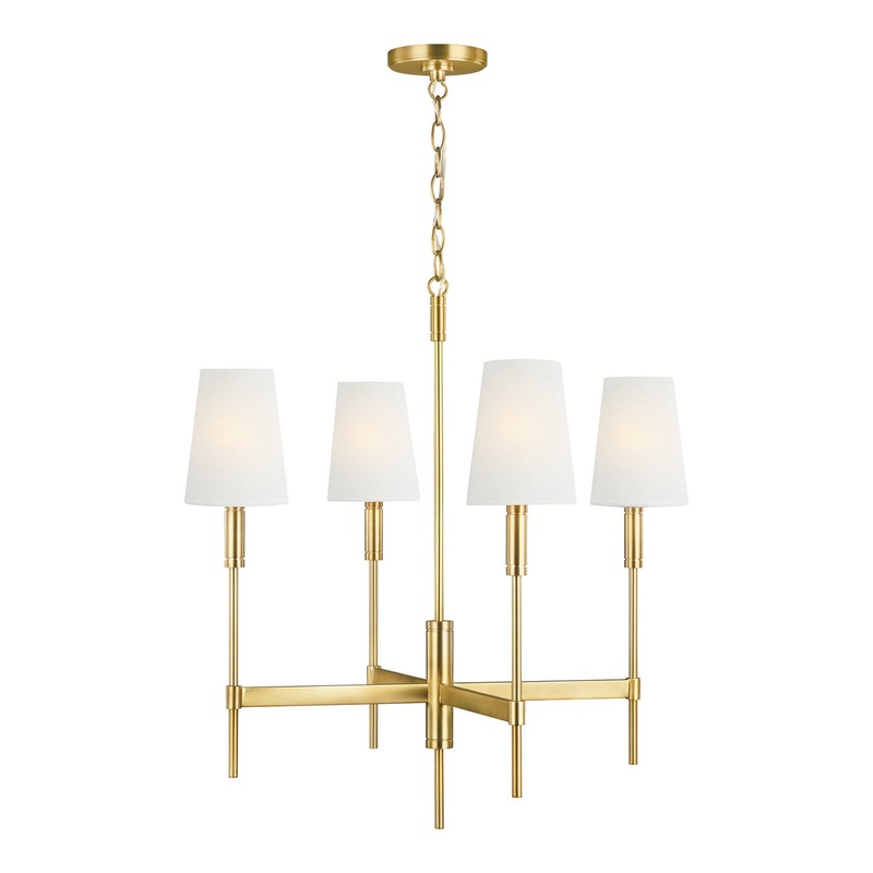Beckham Classic 4-Light Single Tier Chandelier in Burnished Brass