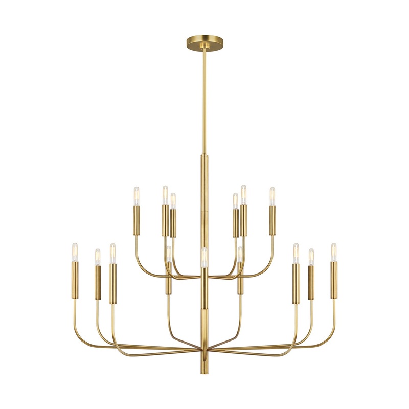 Brianna 15-Light Multi Tier Chandelier in Burnished Brass