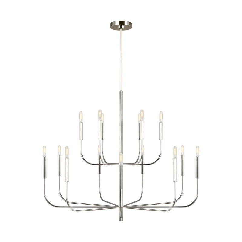 Brianna 15-Light Multi Tier Chandelier in Polished Nickel