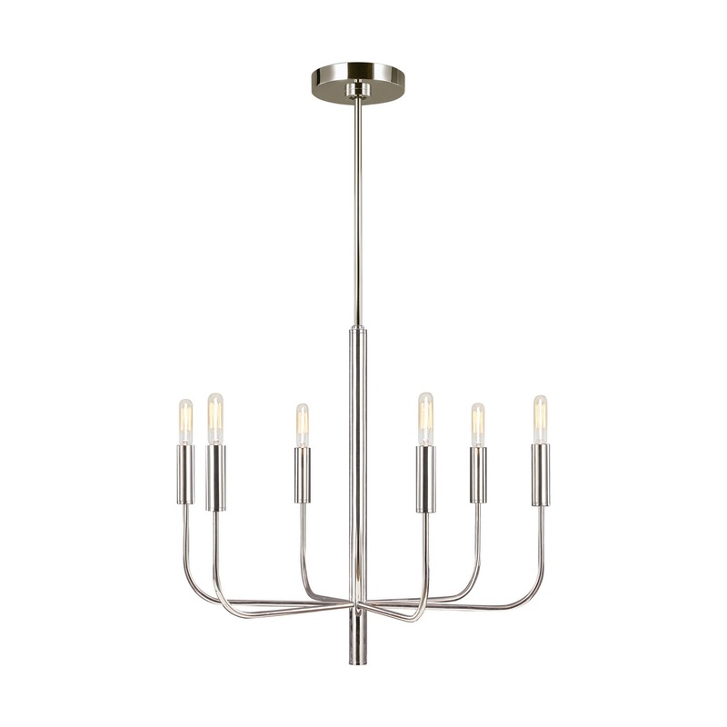 Brianna 6-Light Single Tier Chandelier in Polished Nickel