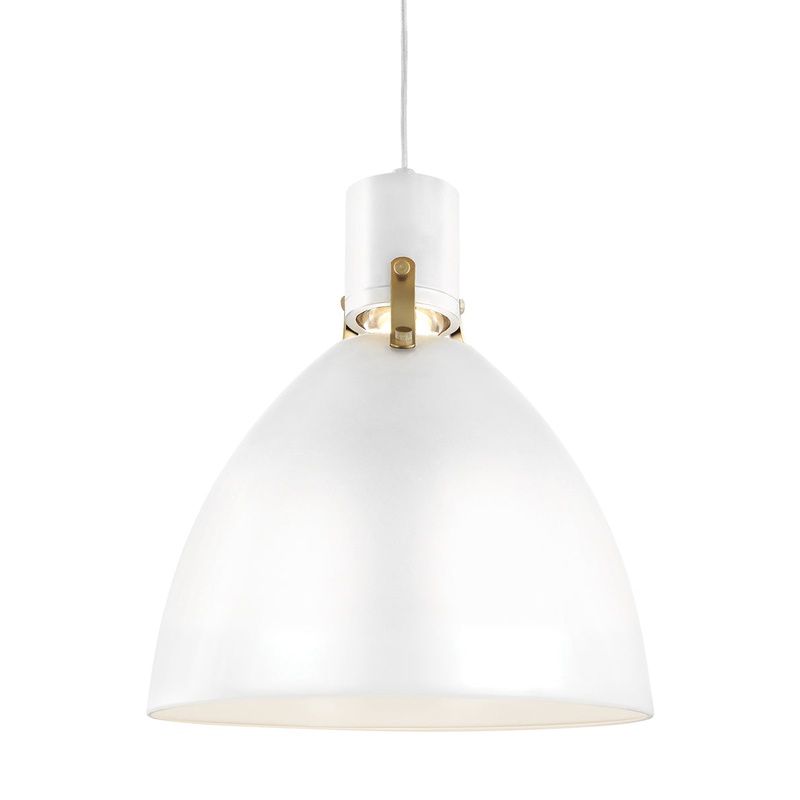 Brynne Pendant in Flat White/Chrome