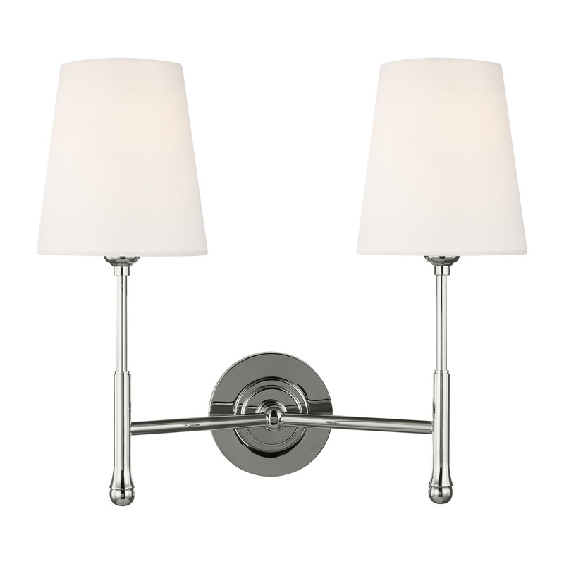 Capri 2-Light Wall Sconce in Polished Nickel