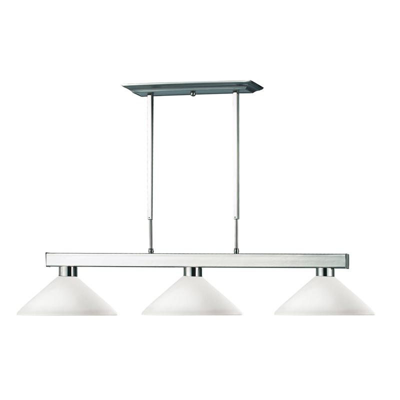 Cobalt 3-Light Billiard in Brushed Nickel with Matte Opal Glass