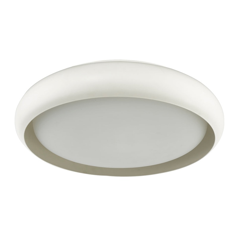 Euphoria 1-Light Semi-Flushmount in White with Frosted Glass