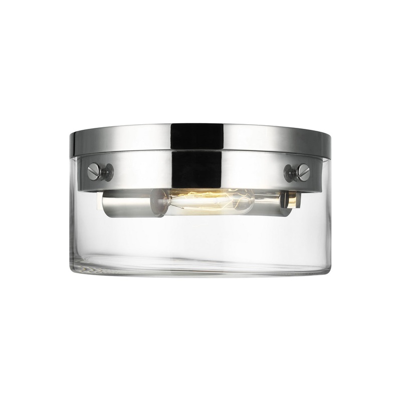 Garrett 2-Light Flush Mount in Polished Nickel