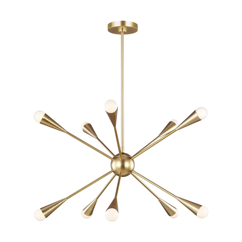 Jax 10-Light Single Tier Chandelier in Burnished Brass