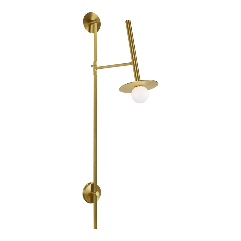 Nodes 1-Light Wall Sconce in Burnished Brass