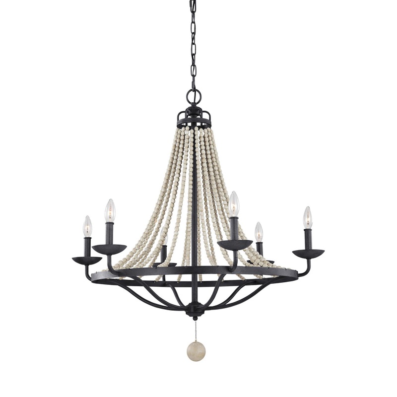 Nori Chandelier in Dark Weathered Zinc/Driftwood Grey