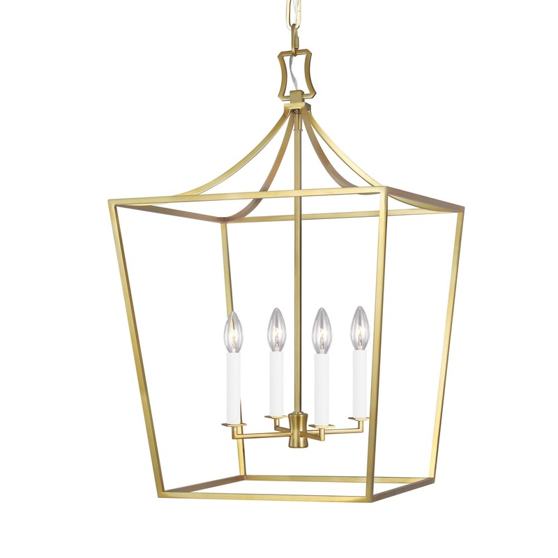 Southold 4-Light Single Tier Chandelier in Burnished Brass