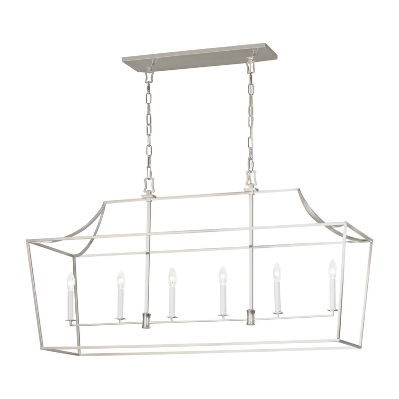 Southold 6-Light Billiard/Island in Polished Nickel