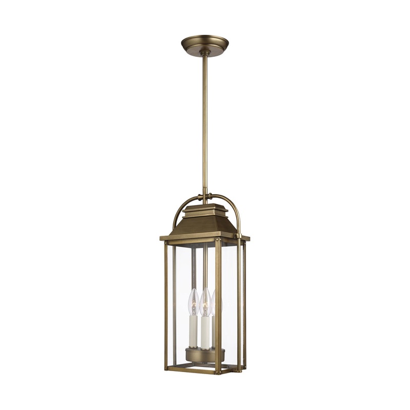 Wellsworth Outdoor Lighting in Painted Distressed Brass