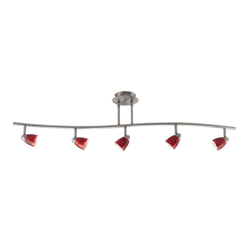 7.25-19.25" Adjustable Metal Serpentine 5-Light Ceiling Fixture