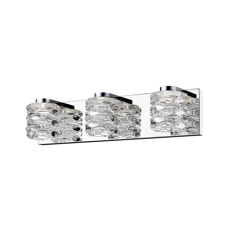Dawson 3-Light Vanity in Chrome with Crystal Glass