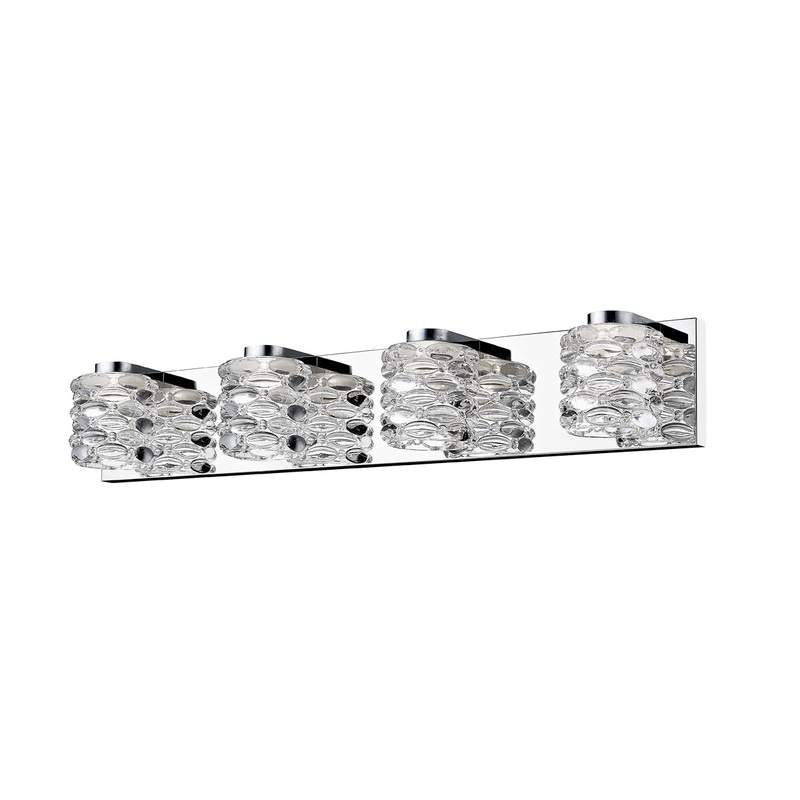 Dawson 4-Light Vanity in Chrome with Crystal Glass
