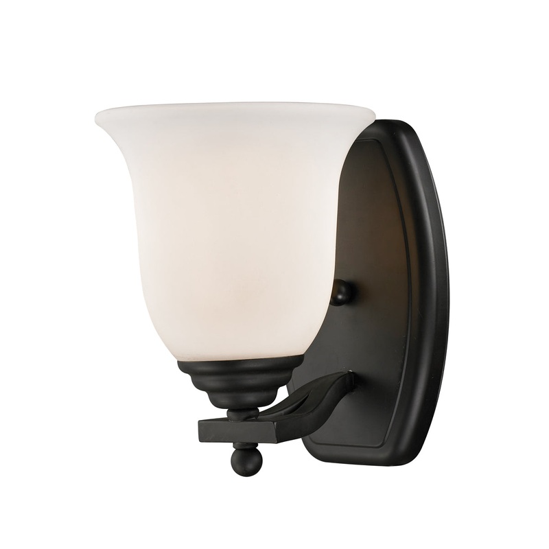 Lagoon 1-Light Vanity in Matte Black with Matte Opal Glass