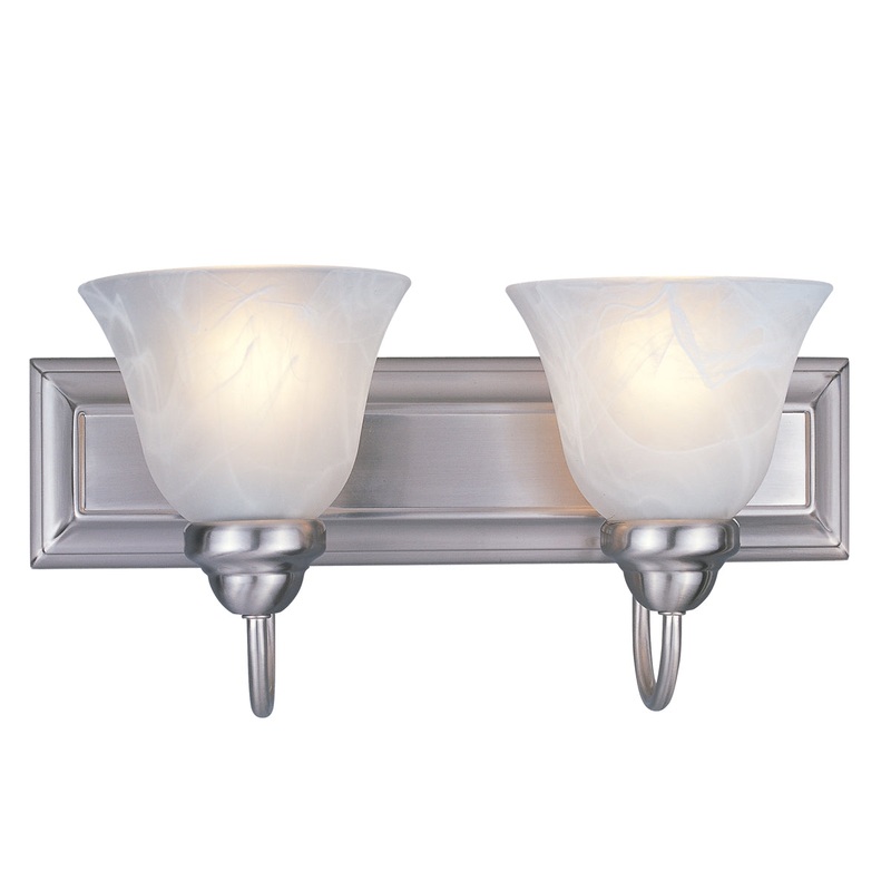Lexington 2-Light Vanity in Brushed Nickel with White Swirl Glass