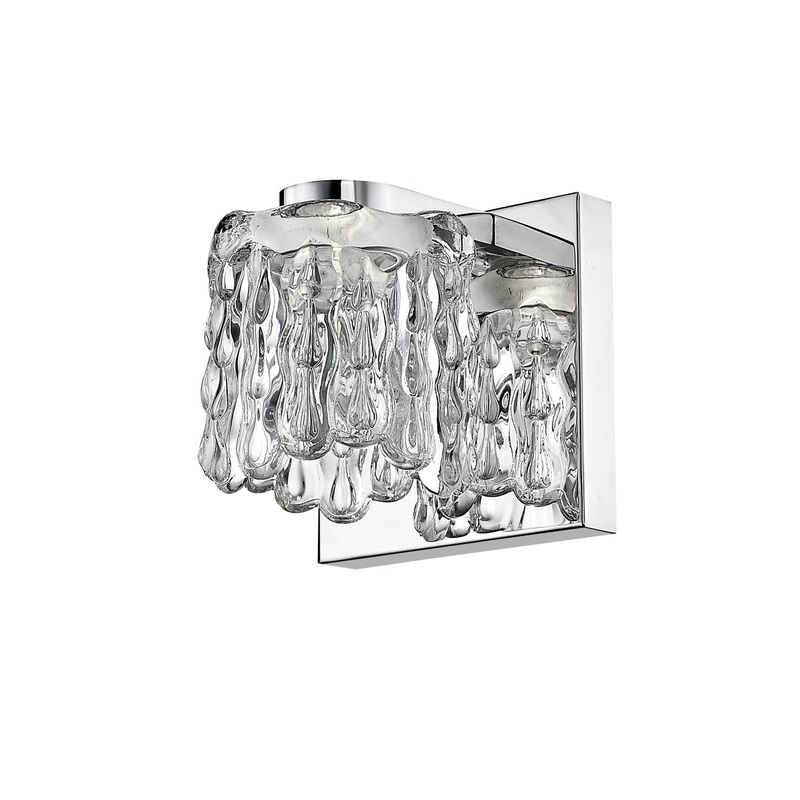 Tempest 1-Light Wall Sconce in Chrome with Crystal Glass