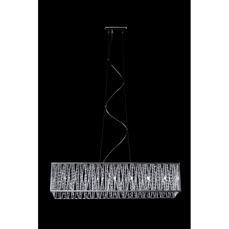 Terra 7-Light Pendant in Chrome with Chrome Aluminum Shade
