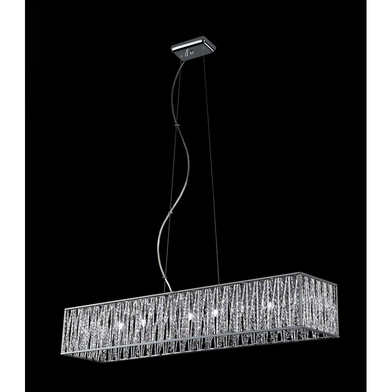 Terra 9-Light Pendant in Chrome with Chrome Aluminum Shade
