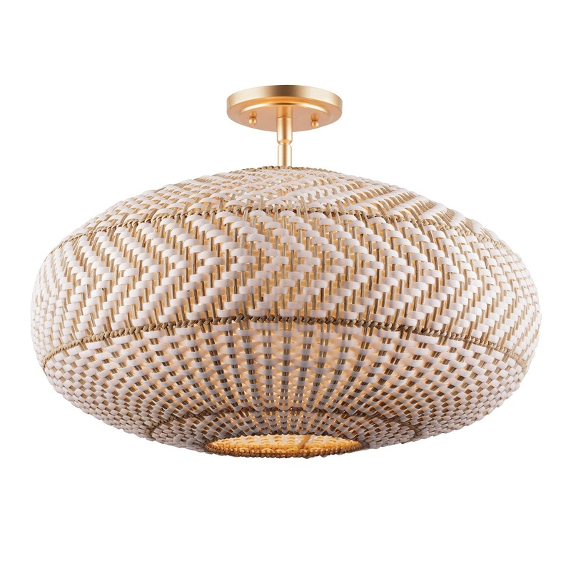 Zanzibar 4-Light Flush Mount in Soft Gold