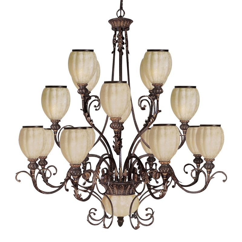 Carrollton 16 Light Chandelier in Golden Bronze