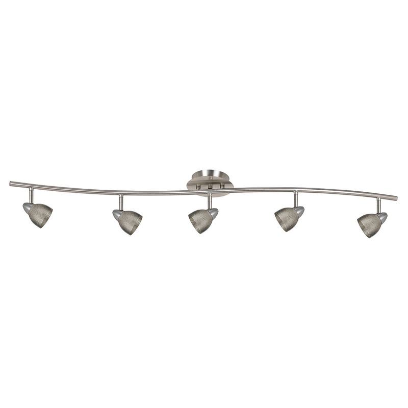 5-Light Pendant in Brushed Steel with Mesh Brushed Steel Glass
