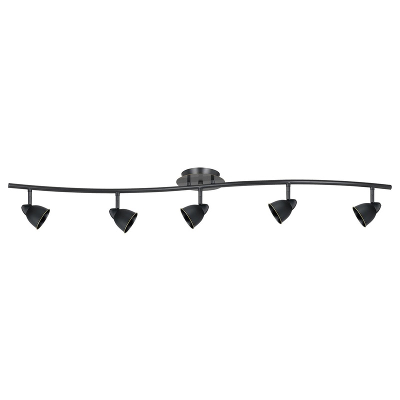 5-Light Pendant in Dark Bronze with Cone Dark Bronze Glass
