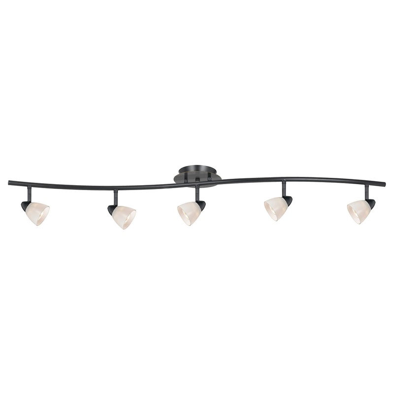 5-Light Pendant in Dark Bronze with White Glass